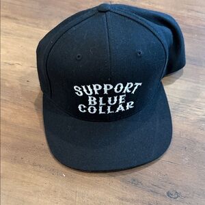 Troll Co Support Blue Collar Black Snapback Hat